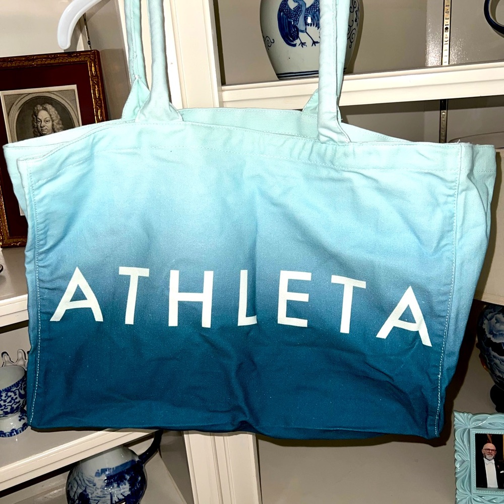 Athleta Teal and Aqua Ombre Tote